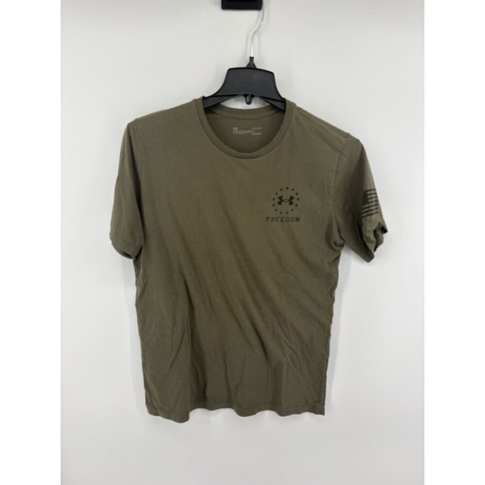 Under Armour Freedom Snake Large Green Short Sleeve T-Shirt Loose Heatgear